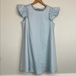 Women’s mini blue dress size small adorable sleeve button closure back